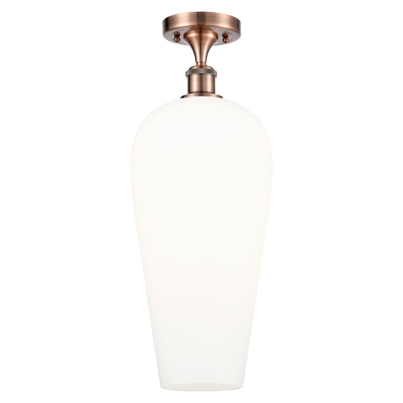 Innovations Lighting 516-1C-20-8 Chelsea Semi-Flush Chelsea 8" Wide - Antique Copper / White