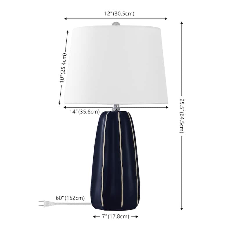 SAFAVIEH Jude 26-inch Ceramic Table Lamp (LED Bulb Included) - 14"W x 14"D x 26"H