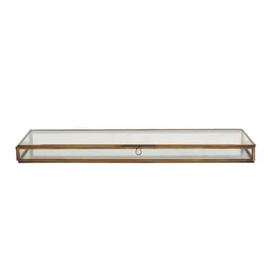 Rectangle Glass Box with Brass Frame
