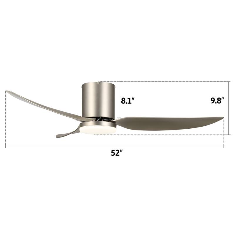 52" 3 Blade Smart Ceiling Fan with Dimmable Light Kit & Remote