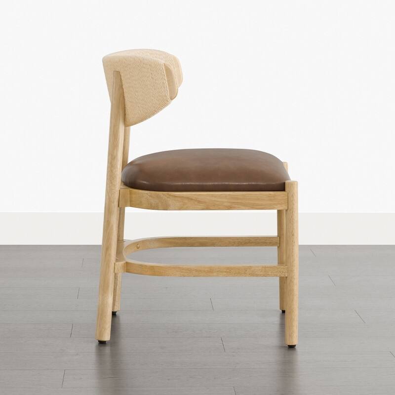 Spruce & Spring Modern Dining Chair with Handwoven Rope Back