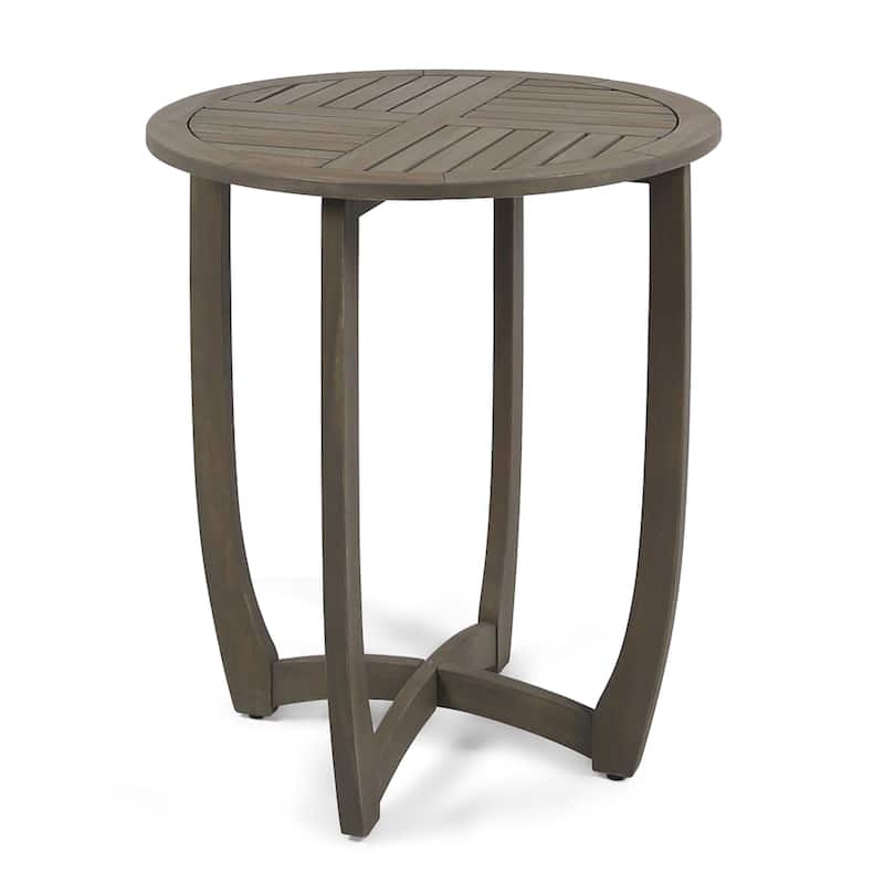 Outdoor Round Acacia Wood Accent table,27.5"