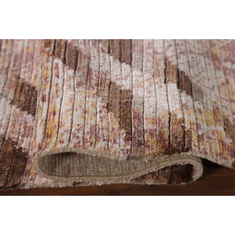 Abstract Modern Rug Hand-Knotted Wool Carpet - 3'10"x 6'0"