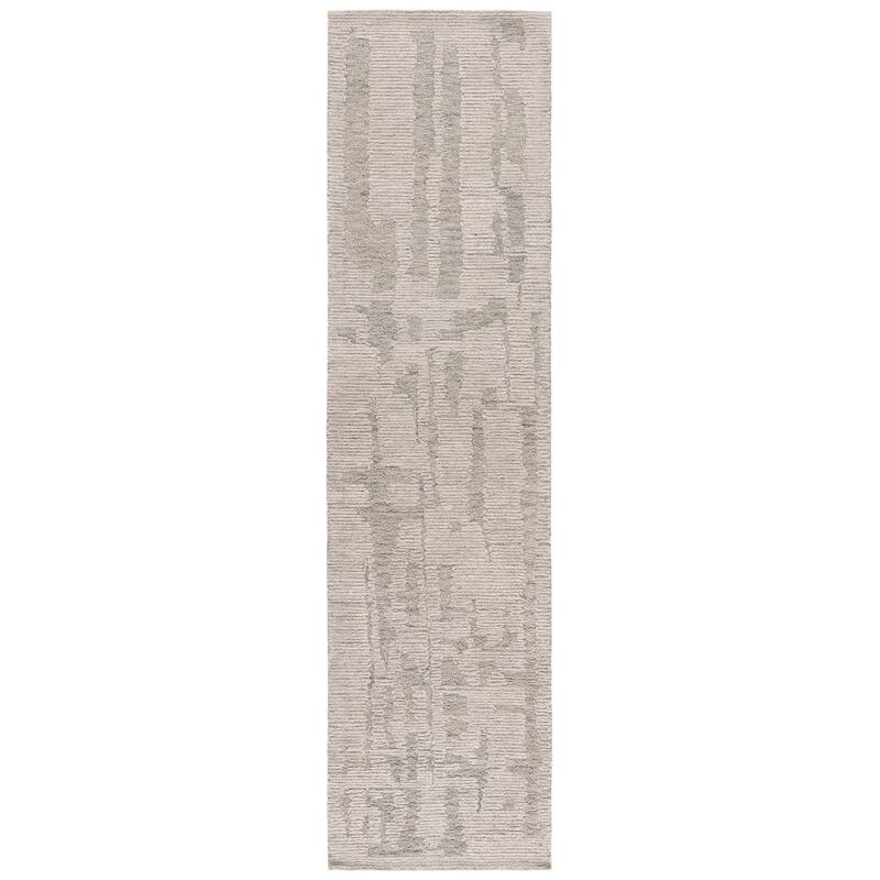 SAFAVIEH Handmade Harvest Stefanina Wool Rug - 2'3" x 9' Runner - Ivory/Light Blue