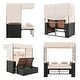 preview thumbnail 9 of 13, 2 Piece Outdoor Rattan Daybed with 5 Positions,Bench and Cushions