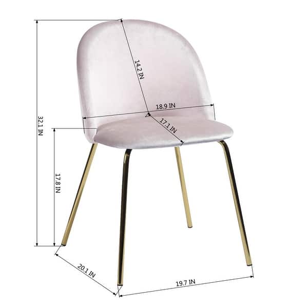 dimension image slide 12 of 14, Homy Casa Mid-Century Modern Fabric Dining Chairs (Set of 2)