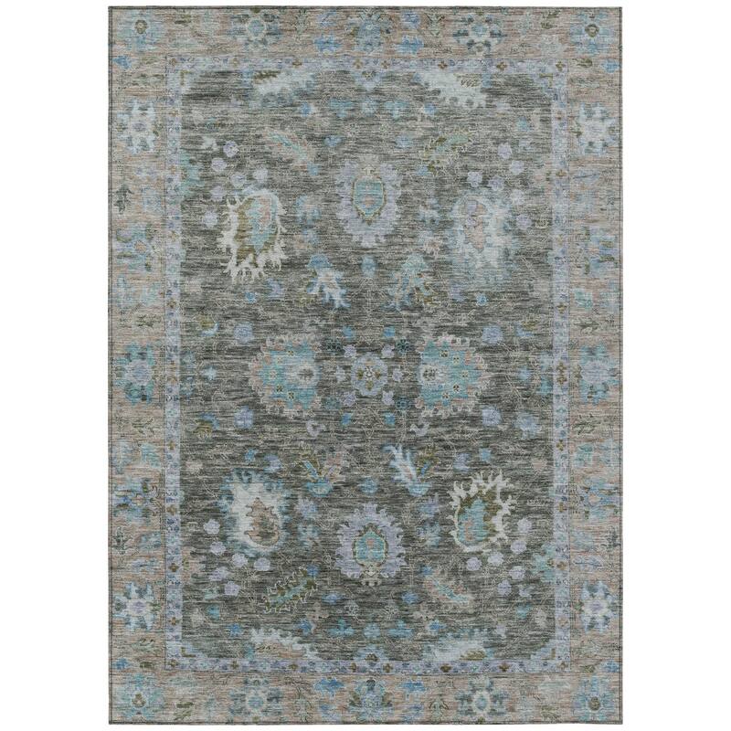 HomeRoots Floral Traditional Rectangle Outdoor Rug