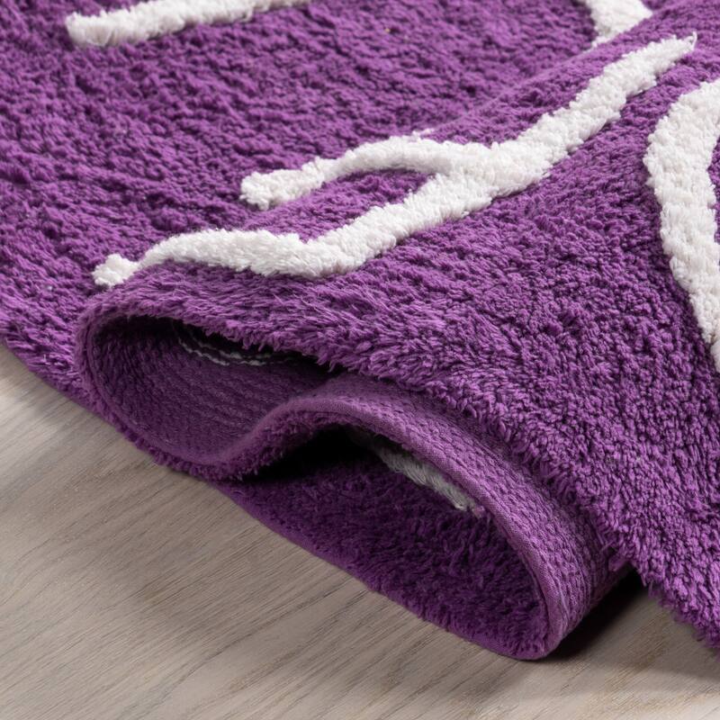 Nuloom Alphabet SpinClean Washable Round Rug