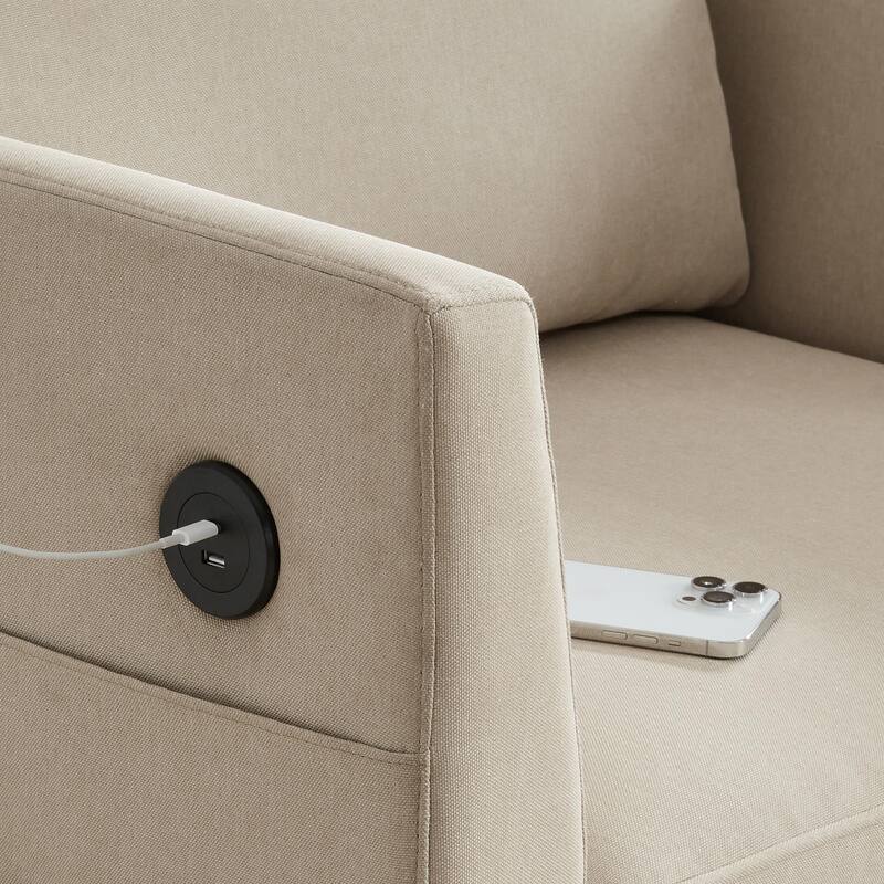 Billy 86" Modular 4-Piece Storage Sectional Sofa