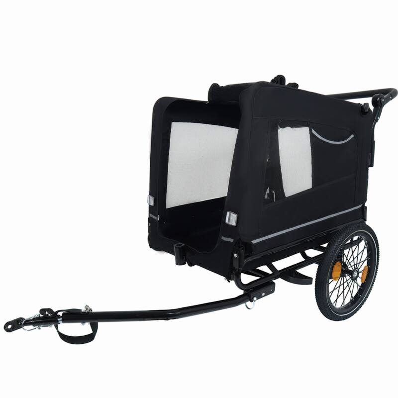 2-In-1 Bike Trailer & Push Cart For Pets-All-Terrain Wheels,Quick Release Wheel,Internal Leash,Holds Pets Up To 88 Lbs