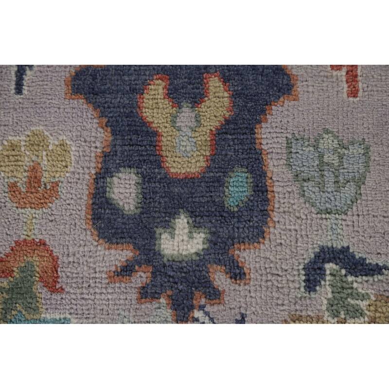 All-Over Floral Oushak Living Room Area Rug Handmade Wool Carpet - 7'10"x 9'8"