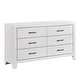 preview thumbnail 2 of 4, Eby 59 Inch Wide Dresser, 6 Drawers with Black Nickel Handles, White Finish