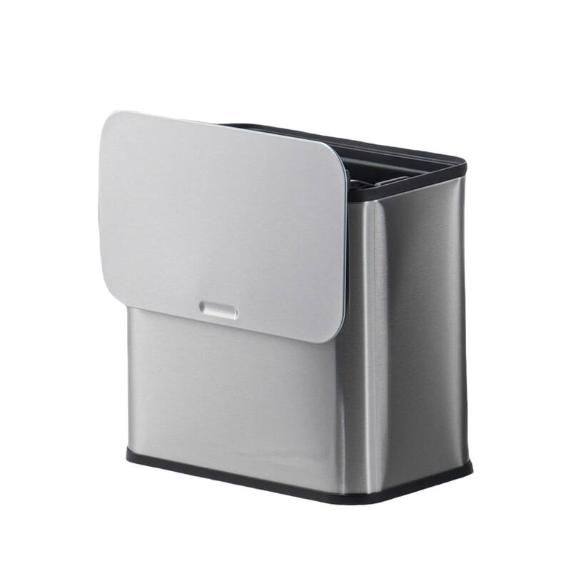 1.3 Gallon/5L Hanging Trash Can with Lid, with Inner Bucket and Charcoal Filter, Small Trash Bin - 5L