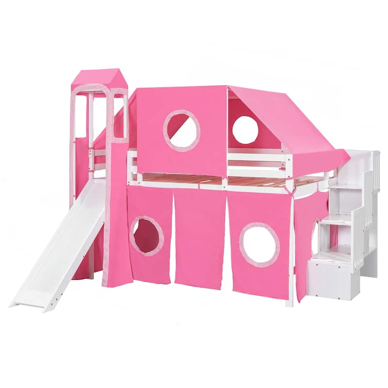 Unique Loft Bed with Tent and Tower for Kids' Fun and Comfort