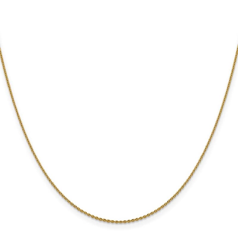 Curata 14k Yellow gold 1.15mm Diamond-Cut Open Oval Cable Chain Necklace Options: 16 18 20