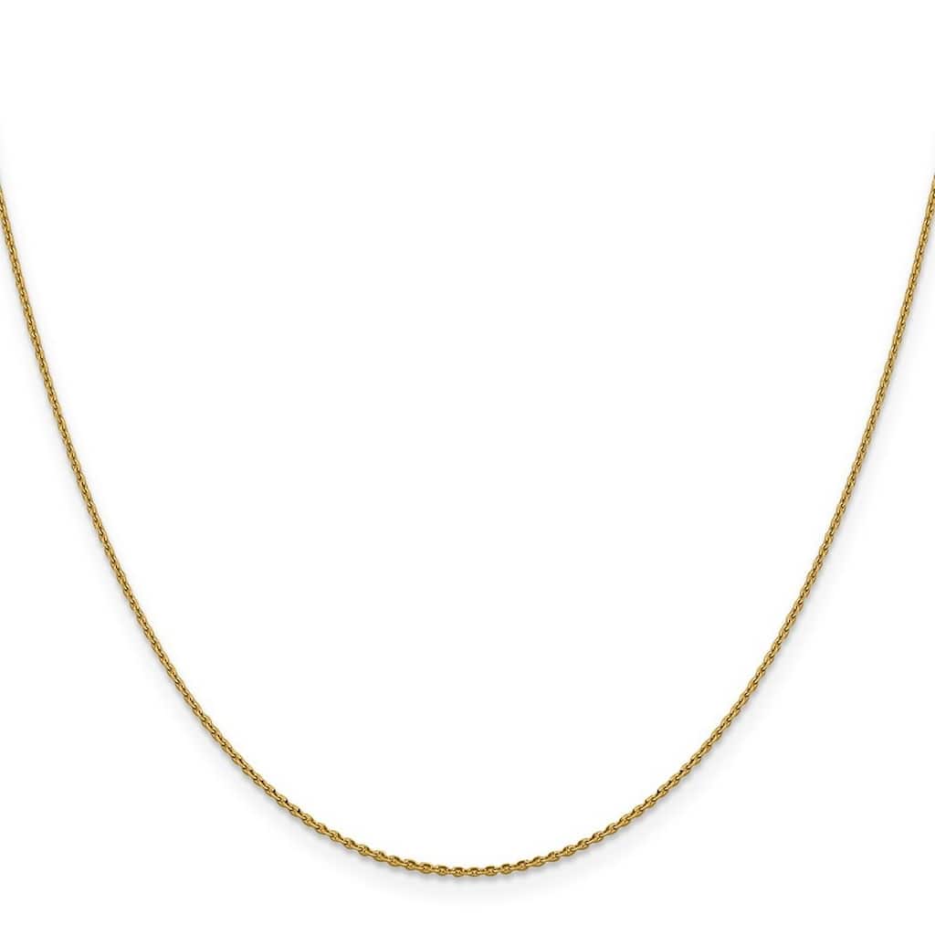 Curata 14k Yellow gold 1.15mm Diamond-Cut Open Oval Cable Chain Necklace Options: 16 18 20