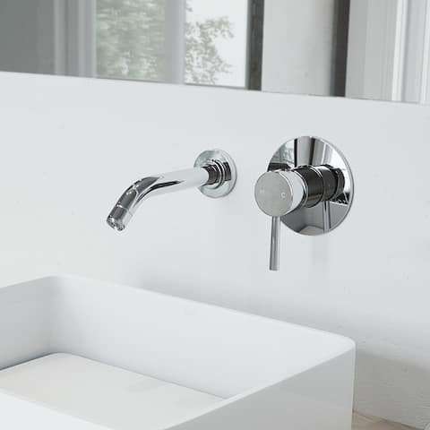 VIGO Olus Wall Mount Bathroom Faucet in Matte Brushed Gold