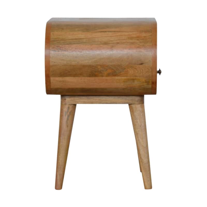 Artisan Furniture Solid Wood Circular Open Slot Nightstand,1 Drawer with 1 Shelf