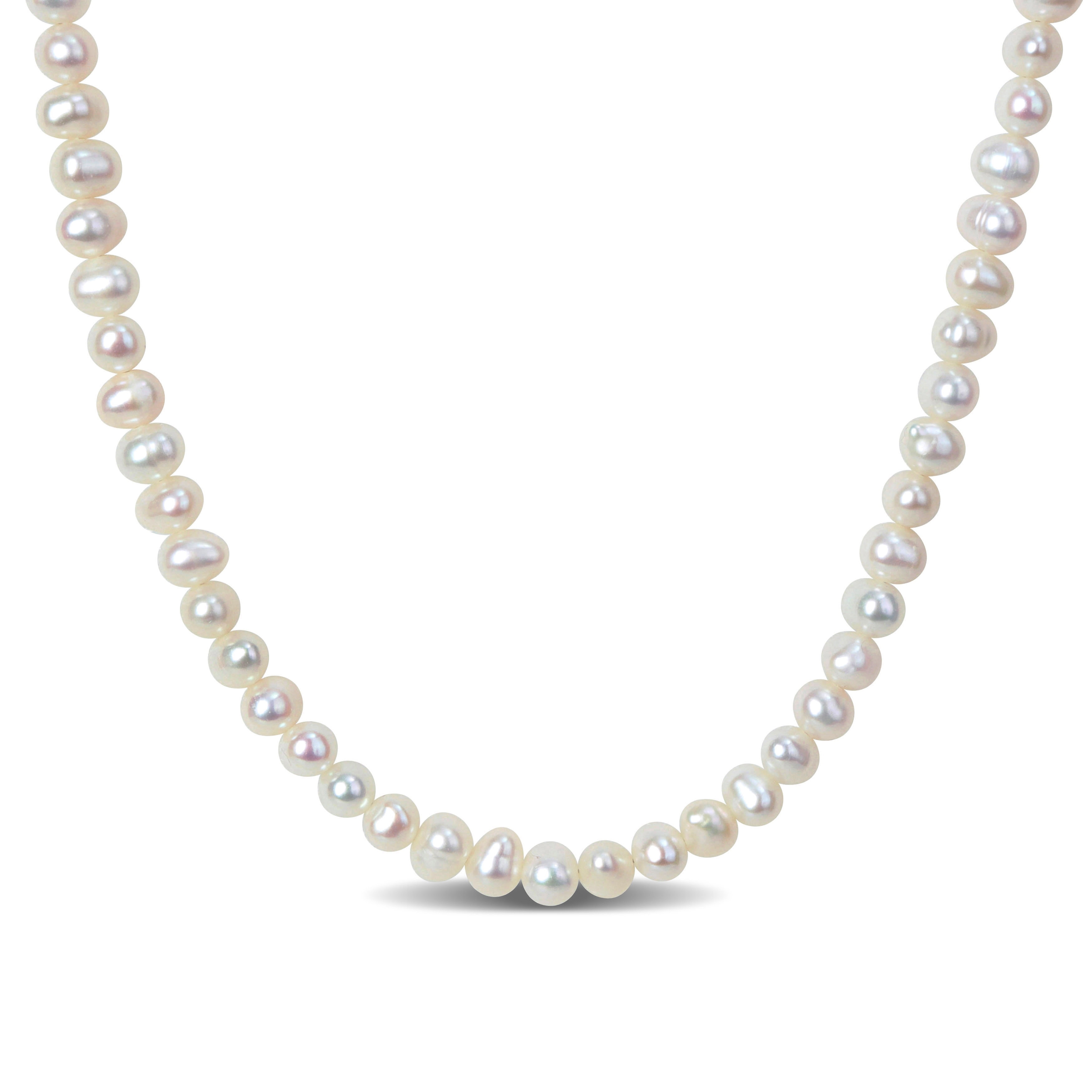 Miadora 4.5-5mm Cultured Freshwater Pearl Necklace Sterling Silver Clasp-17+2 ext