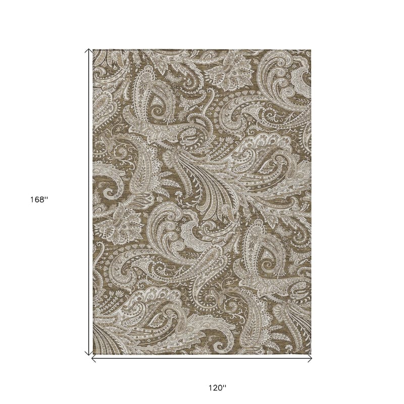 HomeRoots Paisley Transitional Rectangle Outdoor Rug