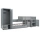preview thumbnail 9 of 14, Grey Twin Size Platform Beds Bunk Bed with Trundle, Wardrobe and Desk