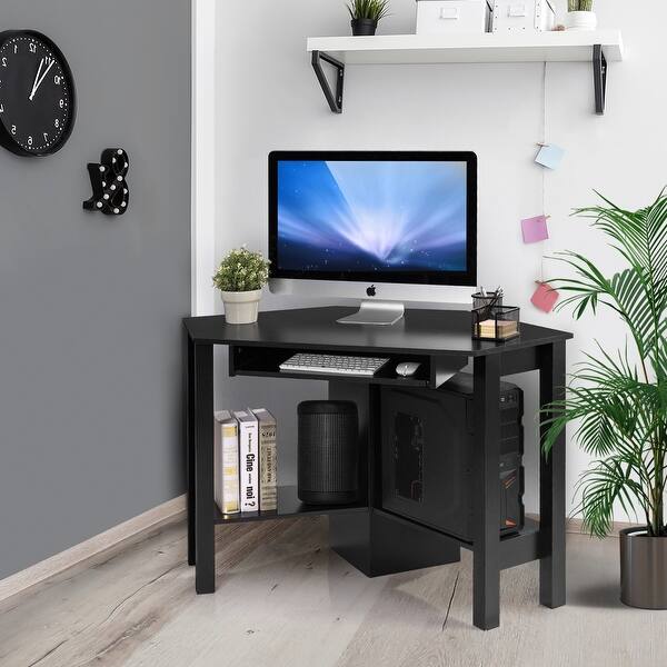 Wooden Corner Computer Desk with Drawer Office Study Table Bed Bath