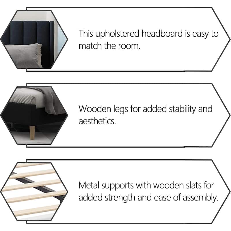 Alazyhome Upholstered Platform Bed Frame