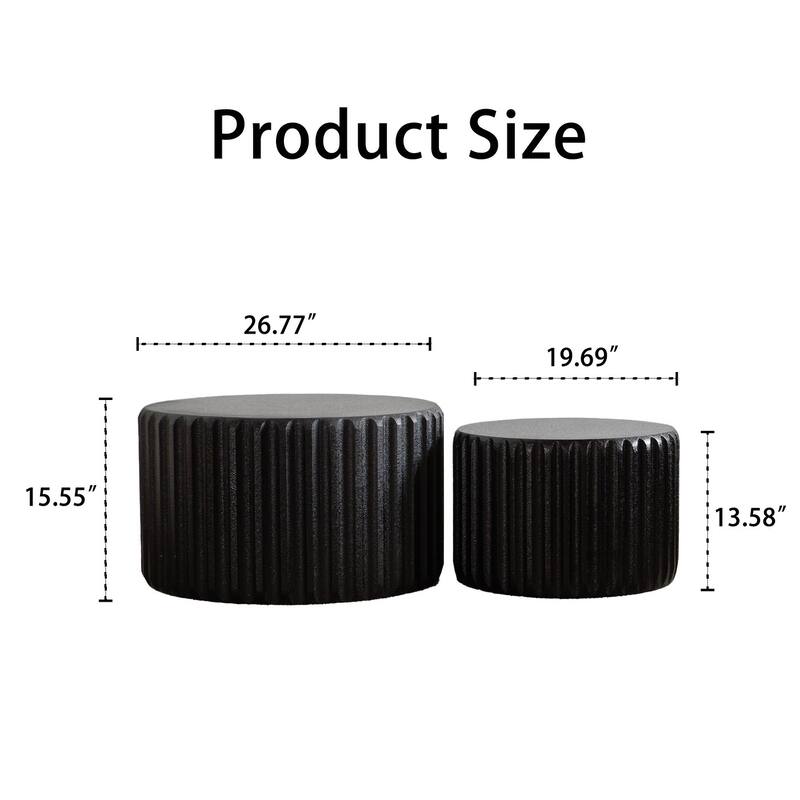 Scalloped Round Coffee Table Set