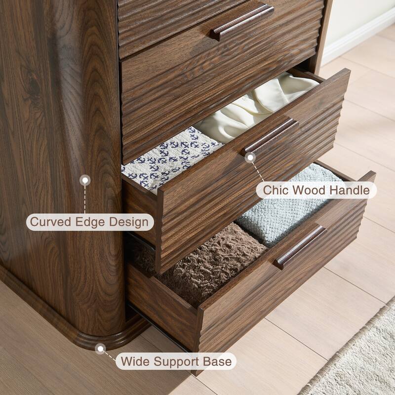 Modern Drawer Storage Organizer ,5 Drawers Dresser, for Bedroom, Living Room