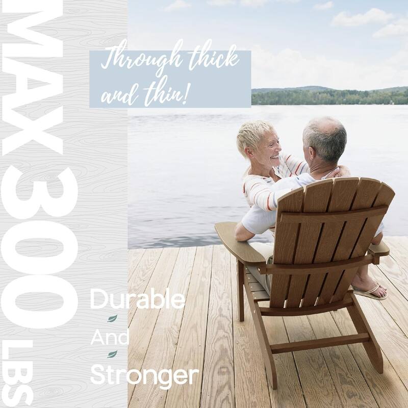 WINSOON All Weather HIPS Outdoor Plastic Adirondack Chairs Set of 2