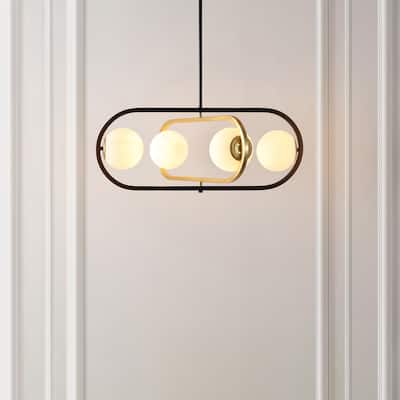 SAFAVIEH Lighting Urbana 4 Light 27" Pendant - 30" x 27" x 21-51" - W/D/H