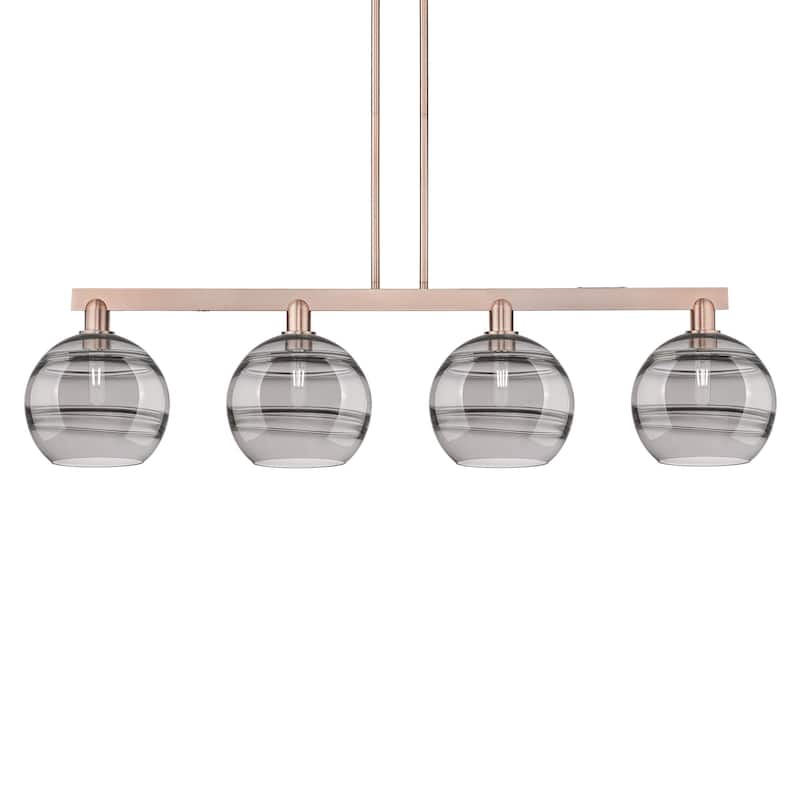 Innovations Lighting 716-4I-13-53 Rochester Linear Rochester 4 Light - Antique Copper / Light Smoke