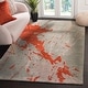 preview thumbnail 2 of 6, SAFAVIEH Handmade Soho Splash Modern Abstract Beige Wool Rug 6' Square - Grey/Orange - Square