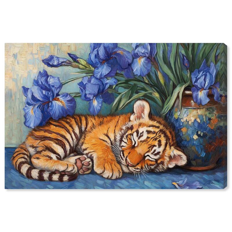 Gentle Tiger Nap Canvas by Art Remedy, Gallery Wrapped - 36" x 24"