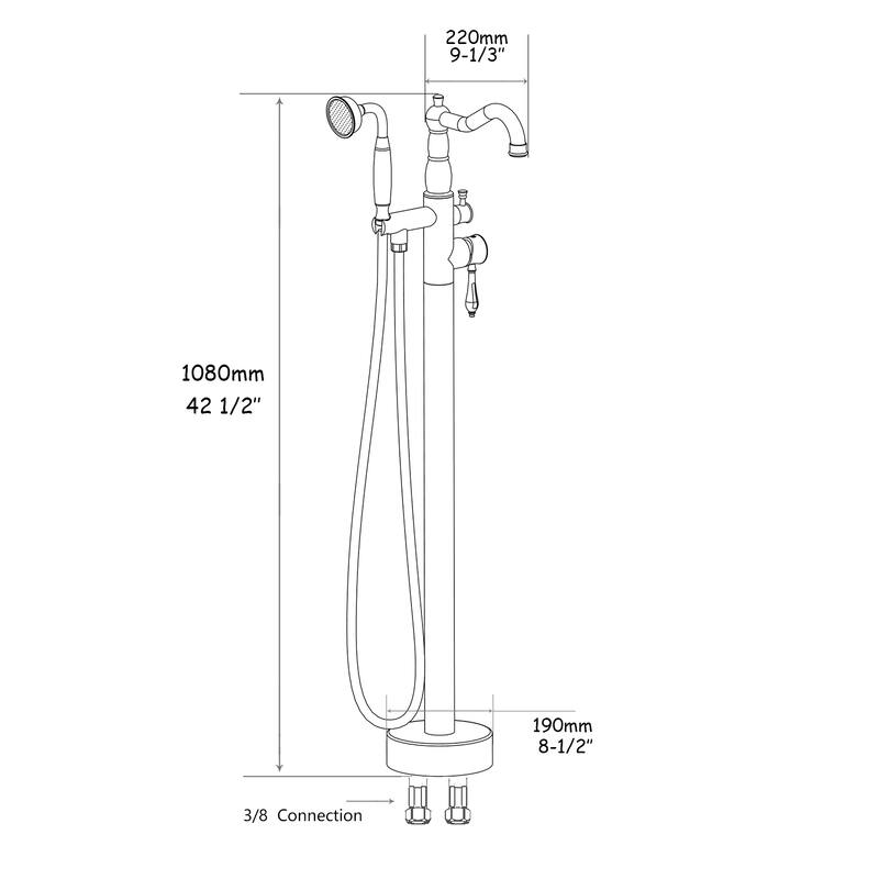 Freestanding Bathtub Faucet with Hand Shower