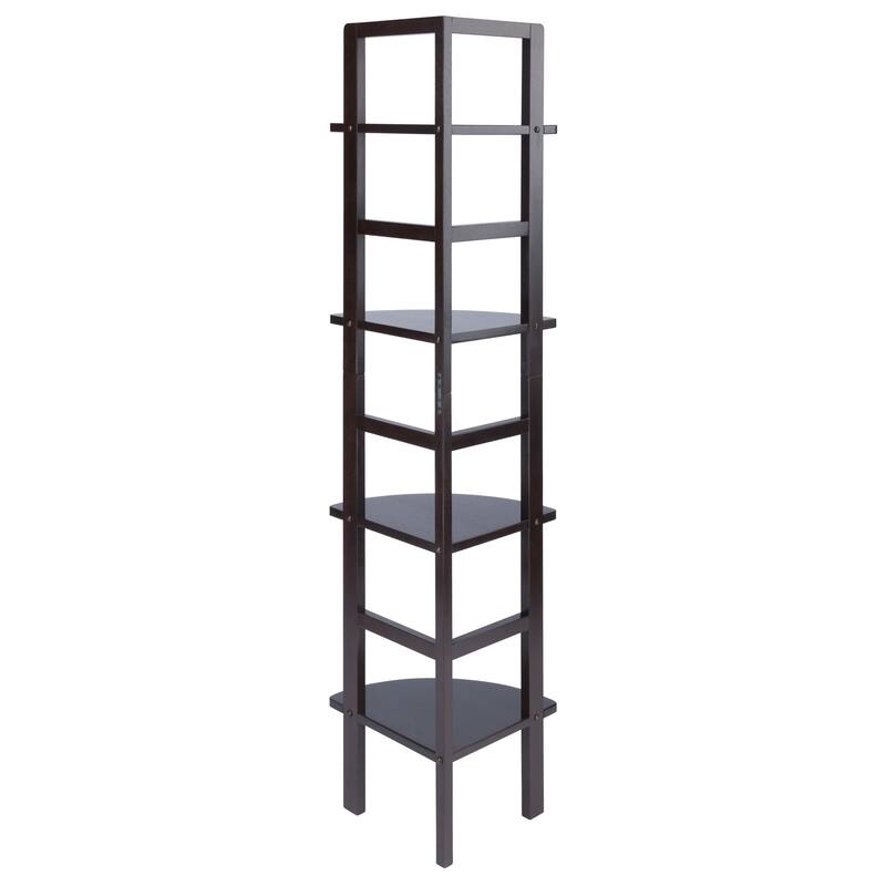 Aiden Corner Baker's Rack, Coffee - 13.86 x 13.86 x 63.58 inches