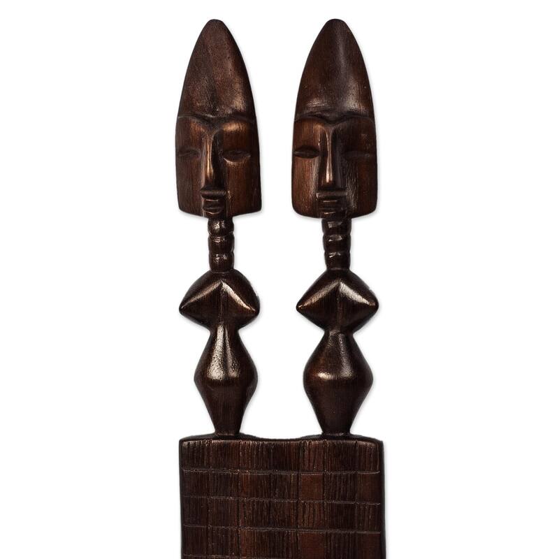 Novica Handmade Twins Mahogany Wood Wall Art