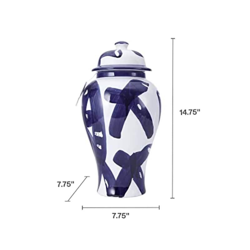 Mikasa Blue and White Ceramic Ginger Jar