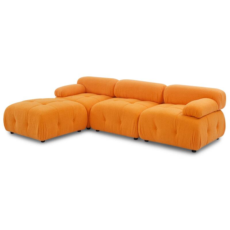 Ouyessir Modern Velvet Upholstered Large Modular Sectional Sofa with Removable Armrest