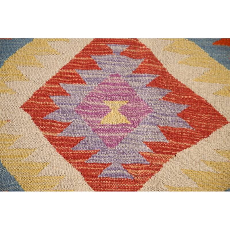 Reversible Kilim Area Rug Flatweave Accent Wool Carpet - 3'4"x 5'2"
