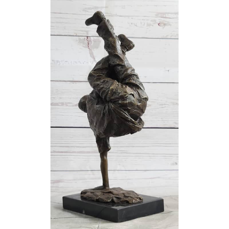 Hip Hop Breakdancer Bronze Metal Statue Sculpture Figure Signed Original Art 12 Inches X 6 Inches
