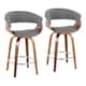 Option Light Grey Fabric/Walnut/Chrome Metal