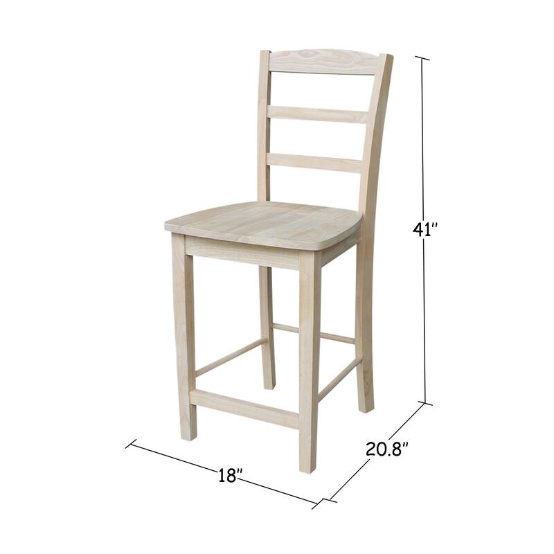 30" Round Top Pedestal Counter Height Table with Madrid Stools