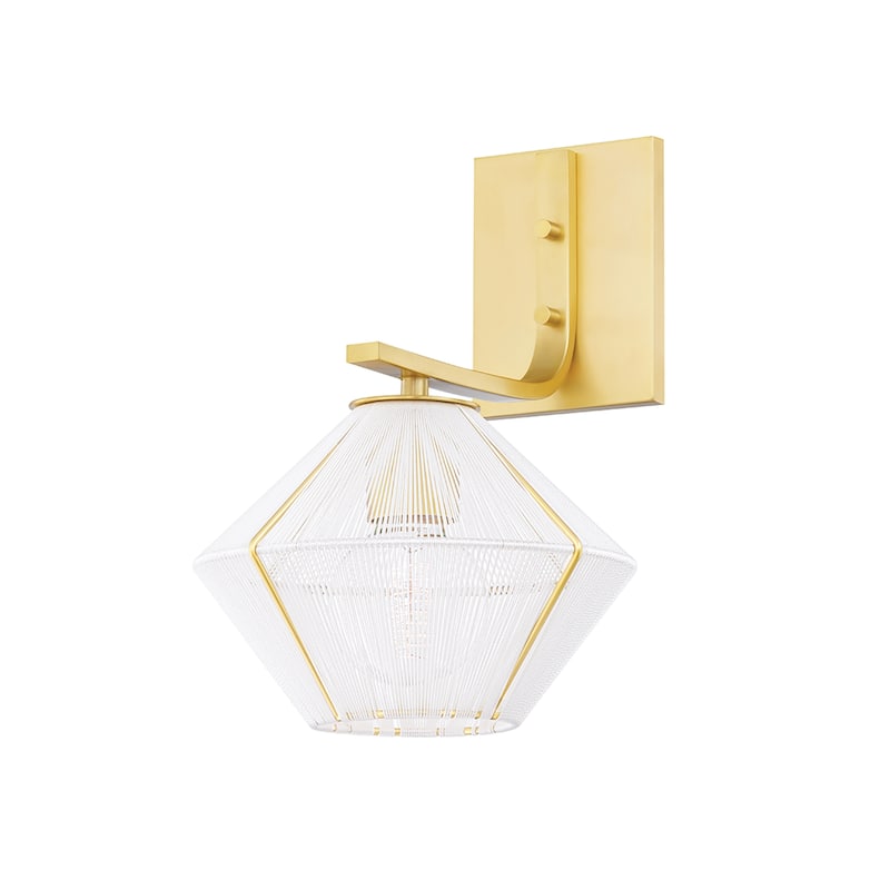 Saranac 1-Light Wall Sconce with White Shade