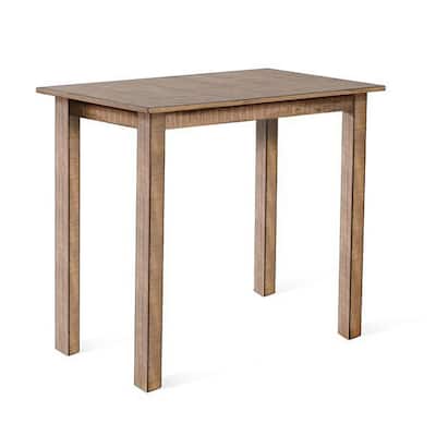 Rena Counter Table, 48 Inch Rectangular Beige Pebble Mahogany Wood