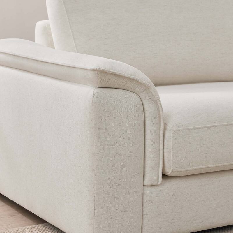 Spruce & Spring Upholstered Curved 3 Seat Sofa for Living Room