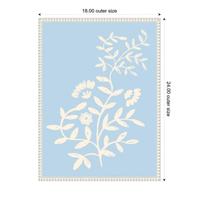Kate and Laurel Country Chintz Botanical Pale Blue by Vicky Yorke Framed Canvas Wall Art Print