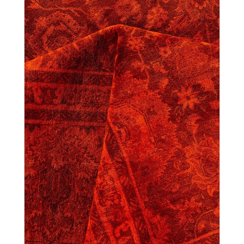 Fine Vibrance, One-of-a-Kind Hand-Knotted Area Rug - Orange, 8' 2" x 10' 4" - 8' 2" x 10' 4"