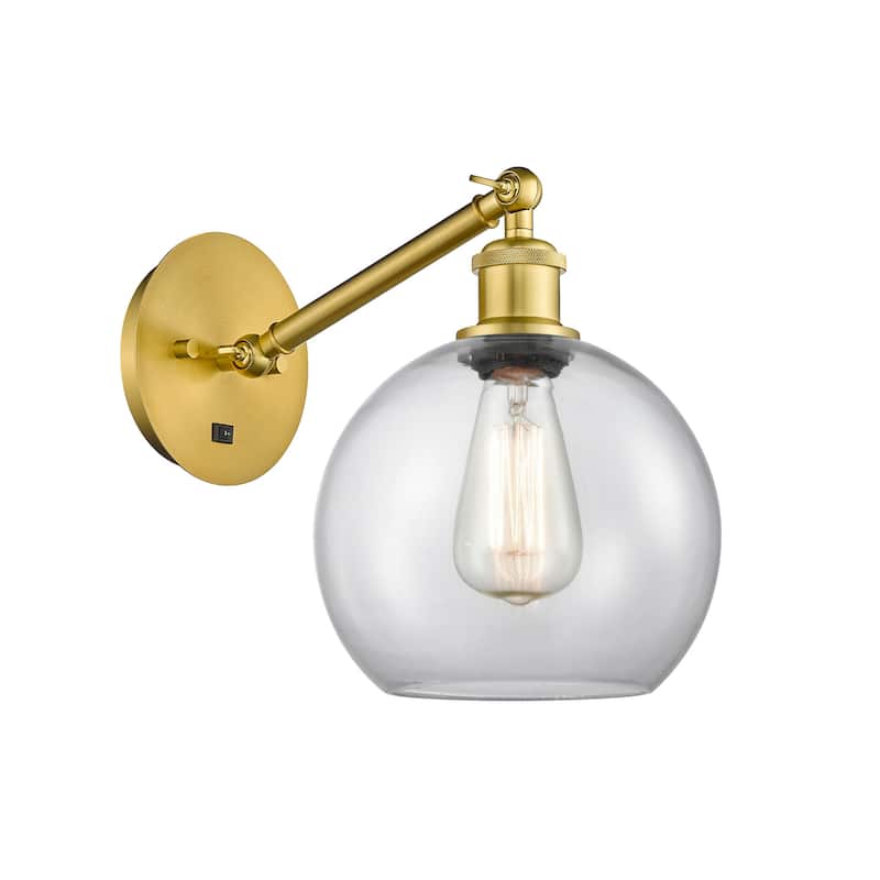 Innovations Lighting 317-1W-14-8 Athens Sconce Athens 14" Tall Wall - Satin Gold / Clear