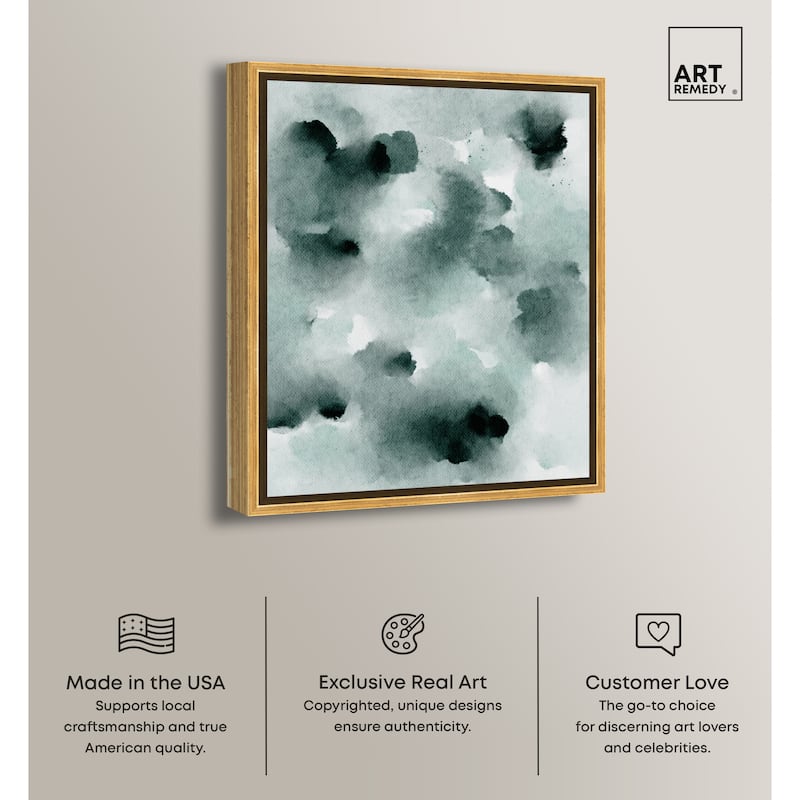Art Remedy Diluted Smoke In The Snow Framed Watercolor Boho Abstracts